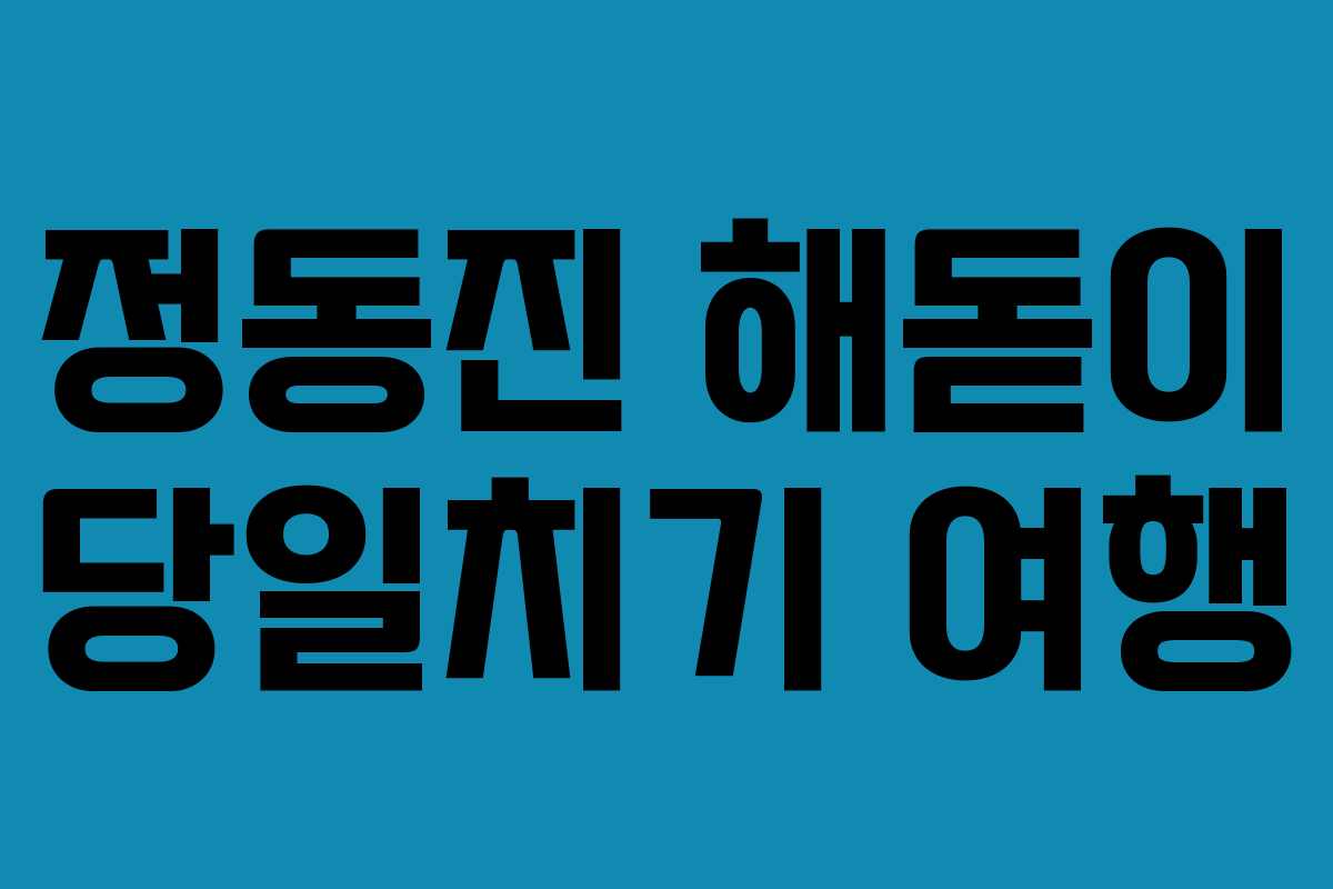 정동진 해돋이 당일치기 여행