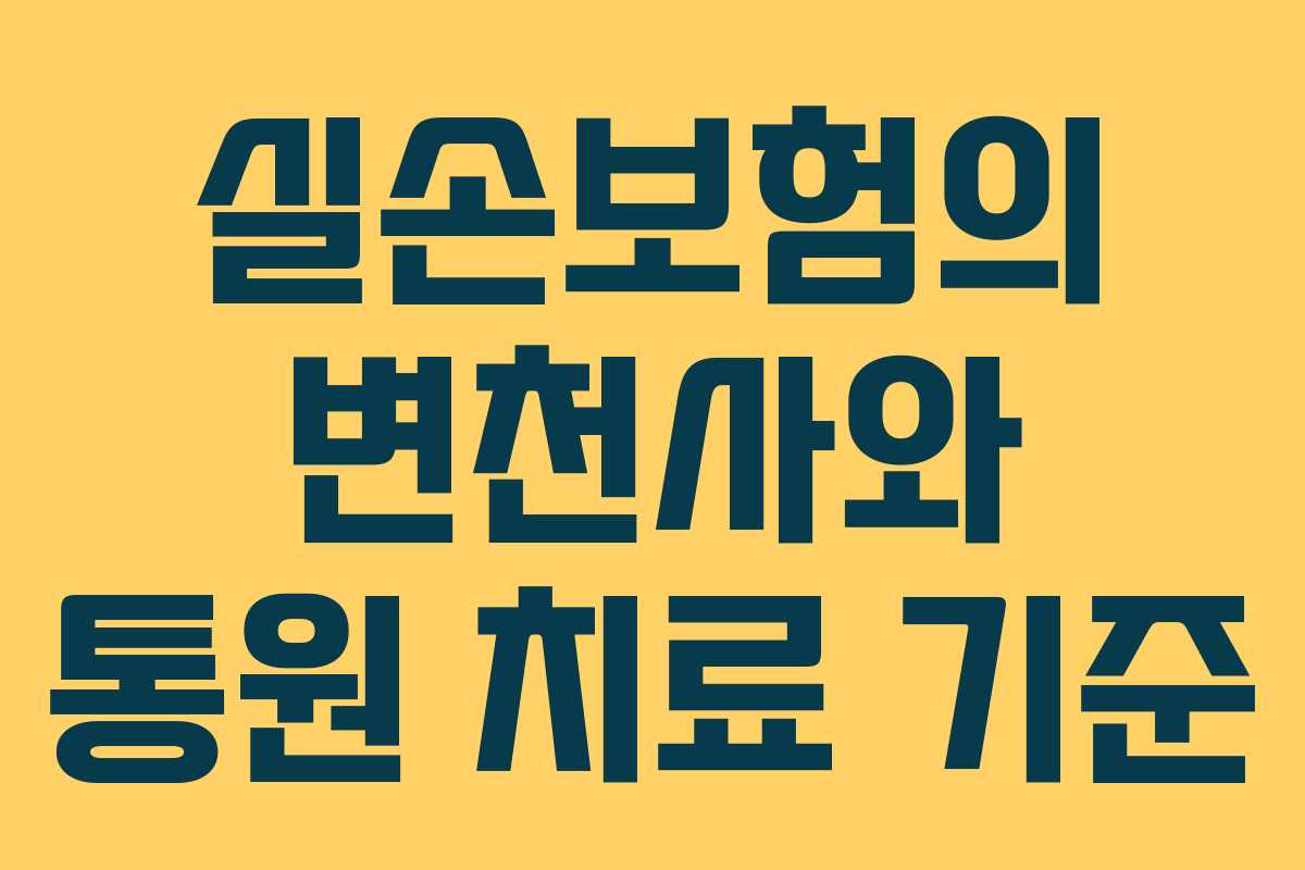 실손보험의 변천사와 통원 치료 기준