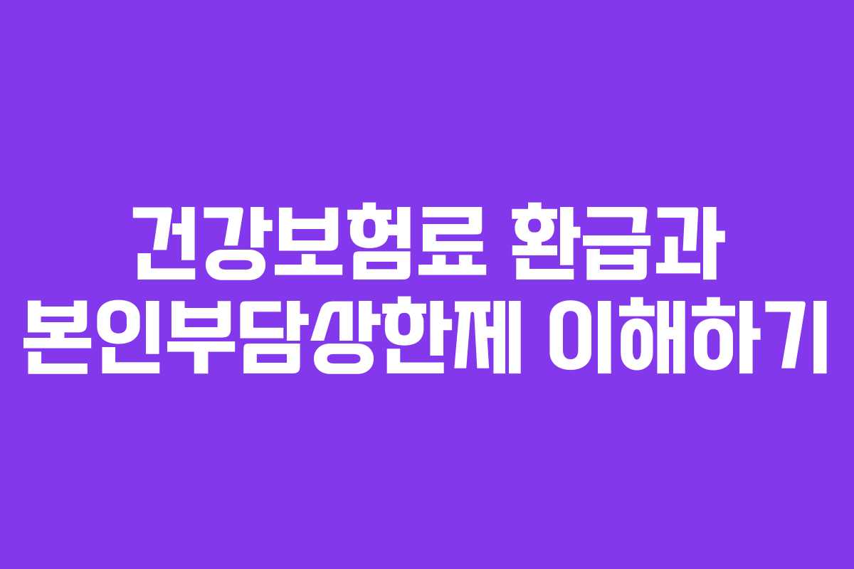 건강보험료 환급과 본인부담상한제 이해하기