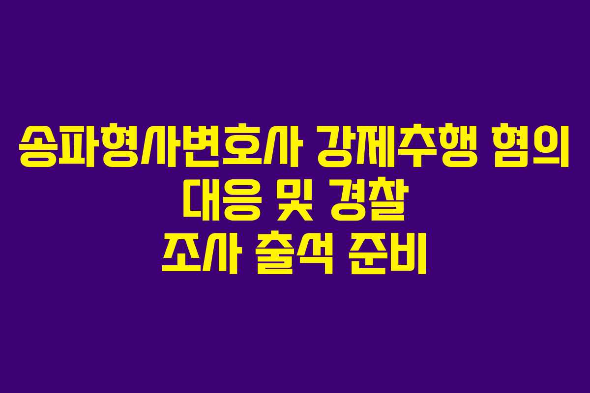 송파형사변호사 강제추행 혐의 대응 및 경찰 조사 출석 준비