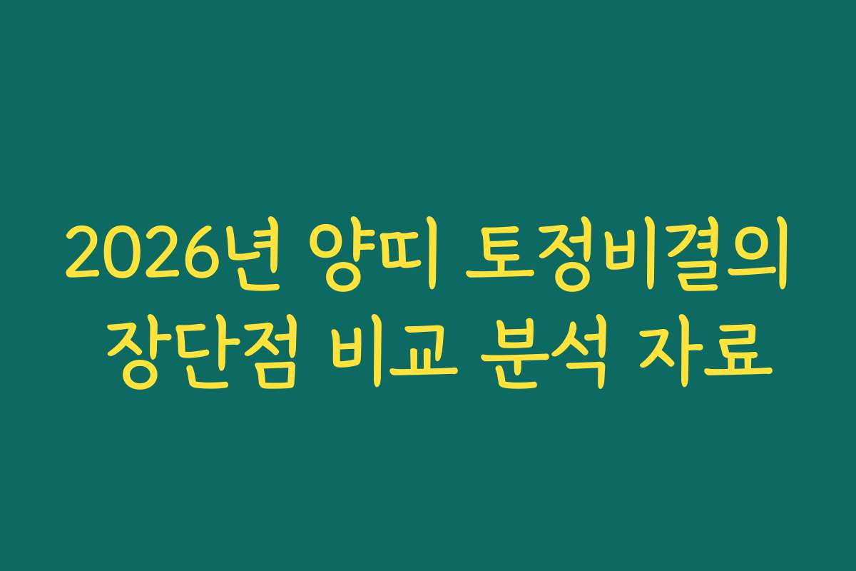 2026년 양띠 토정비결의 장단점 비교 분석 자료