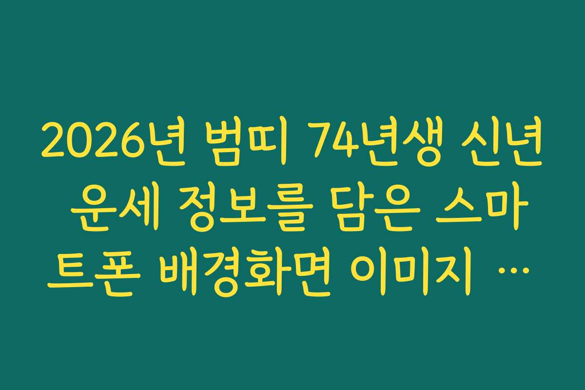 2026년 범띠 74년생 신년 운세 정보를 담은 스마트폰 배경화면 이미지 무료 2026년 범띠 74년생 신년 운세 정보를 담은 스마트폰 배경화면 이미지 무료