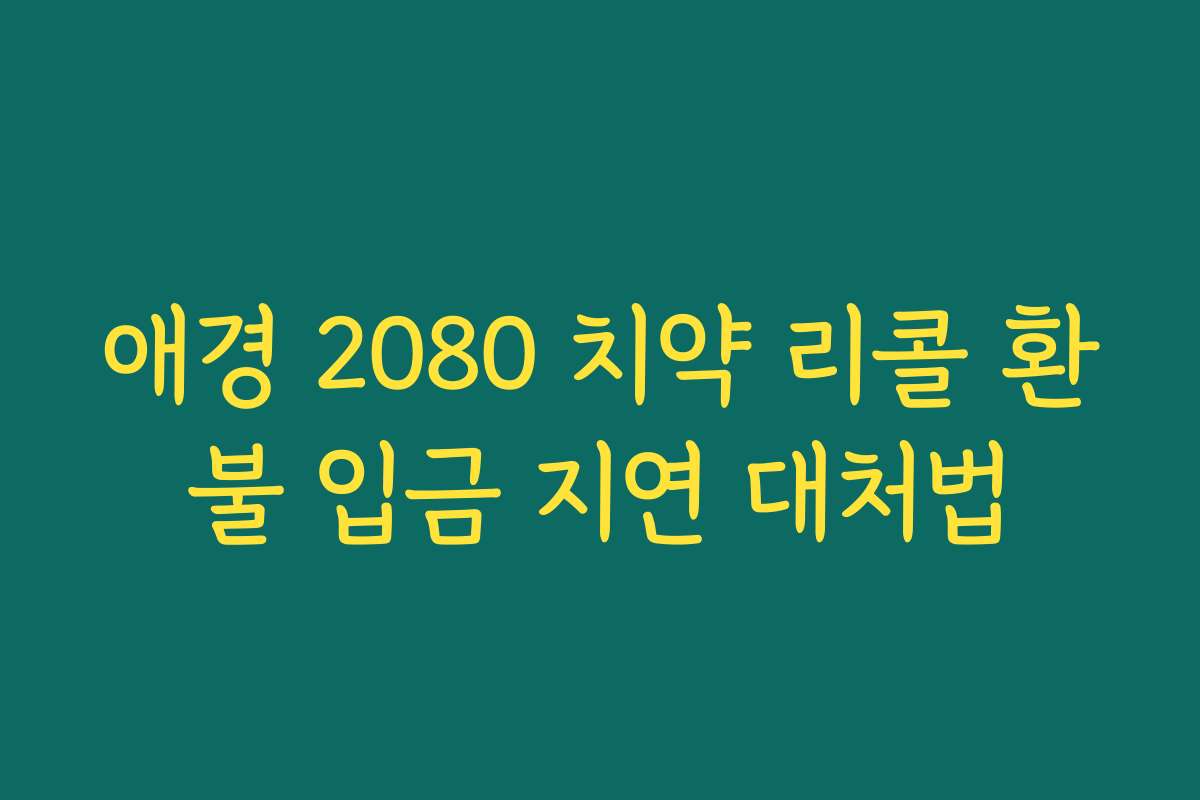 애경 2080 치약 리콜 환불 입금 지연 대처법 애경 2080 치약 리콜 환불 입금 지연 대처법