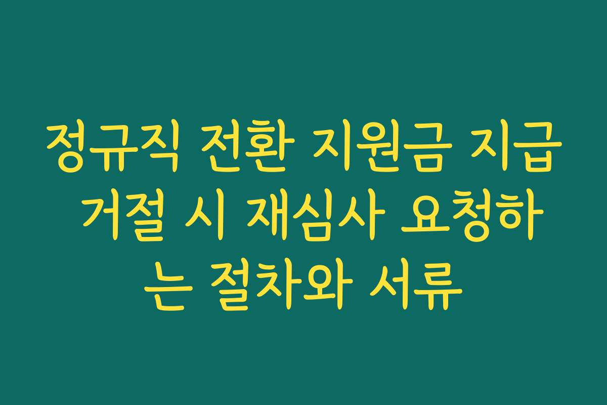 정규직 전환 지원금 지급 거절 시 재심사 요청하는 절차와 서류 정규직 전환 지원금 지급 거절 시 재심사 요청하는 절차와 서류