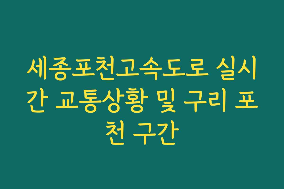 세종포천고속도로 실시간 교통상황 및 구리 포천 구간 세종포천고속도로 실시간 교통상황 및 구리 포천 구간