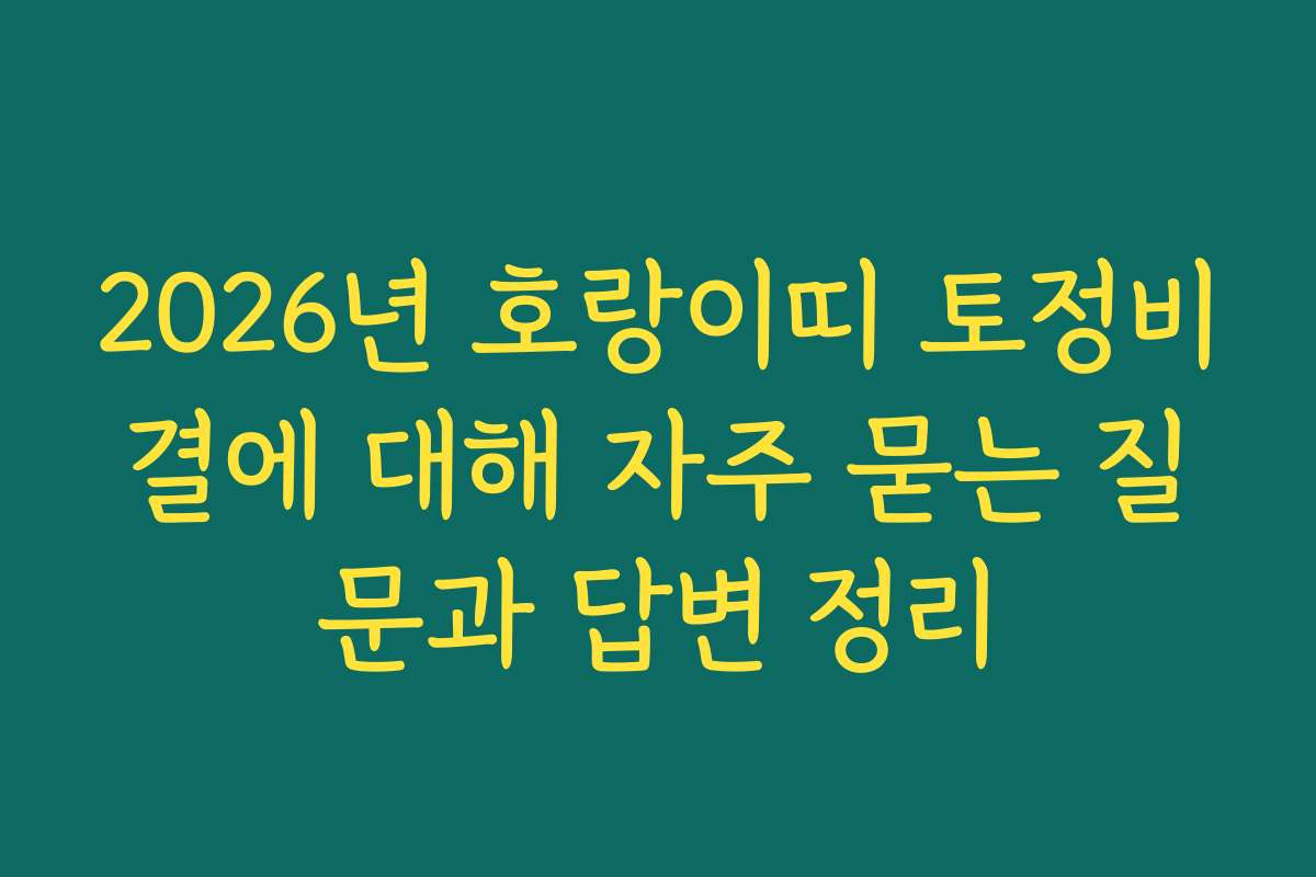 2026년 호랑이띠 토정비결에 대해 자주 묻는 질문과 답변 정리 2026년 호랑이띠 토정비결에 대해 자주 묻는 질문과 답변 정리