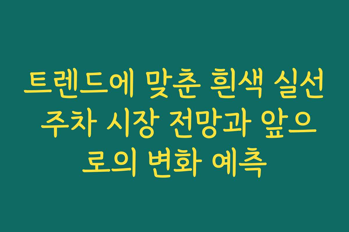 트렌드에 맞춘 흰색 실선 주차 시장 전망과 앞으로의 변화 예측 트렌드에 맞춘 흰색 실선 주차 시장 전망과 앞으로의 변화 예측