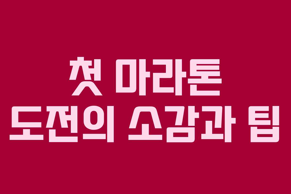 첫 마라톤 도전의 소감과 팁