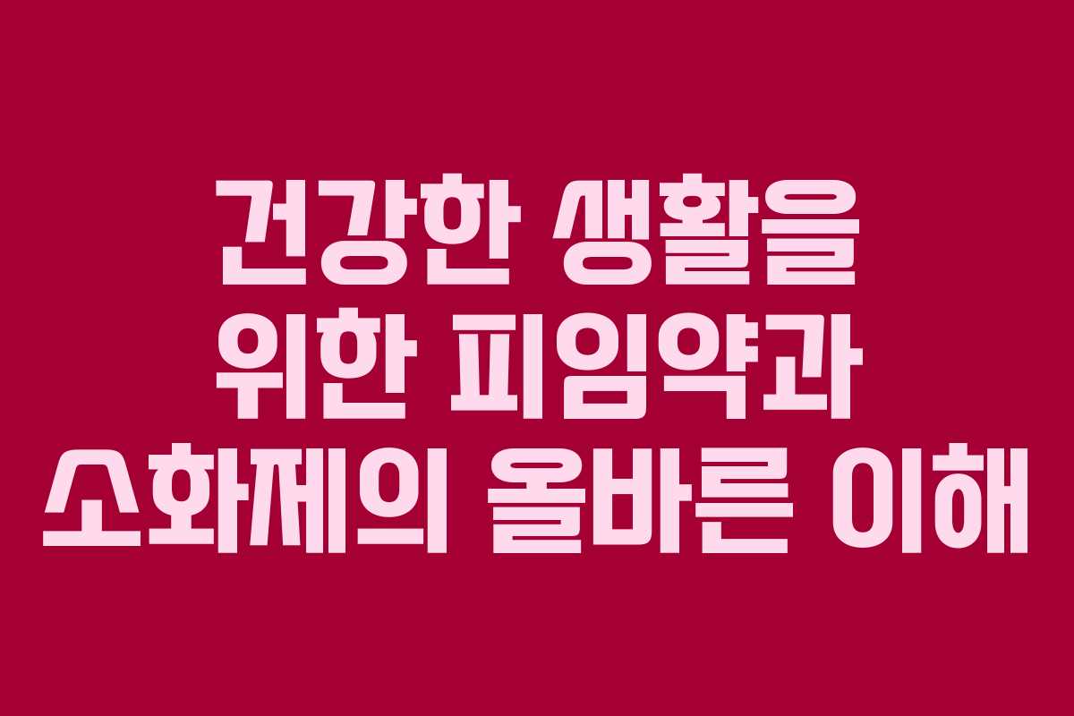 건강한 생활을 위한 피임약과 소화제의 올바른 이해