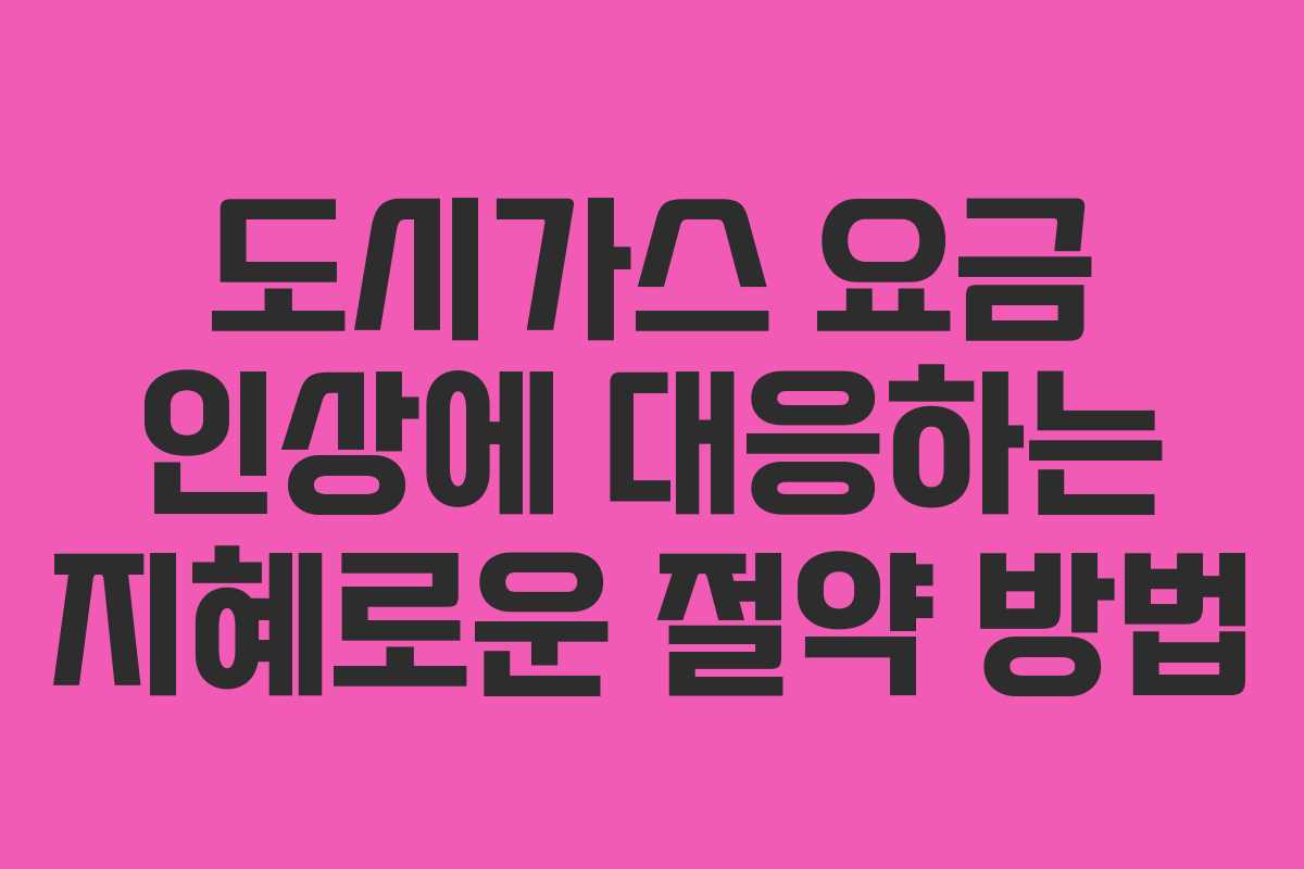도시가스 요금 인상에 대응하는 지혜로운 절약 방법