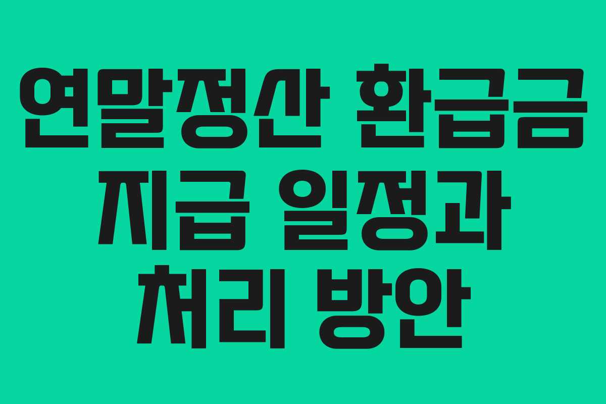 연말정산 환급금 지급 일정과 처리 방안