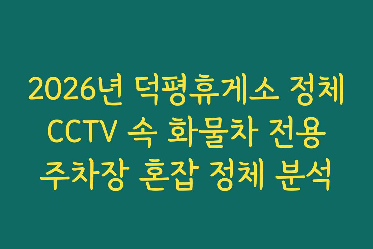 2026년 덕평휴게소 정체 CCTV 속 화물차 전용 주차장 혼잡 정체 분석 2026년 덕평휴게소 정체 CCTV 속 화물차 전용 주차장 혼잡 정체 분석