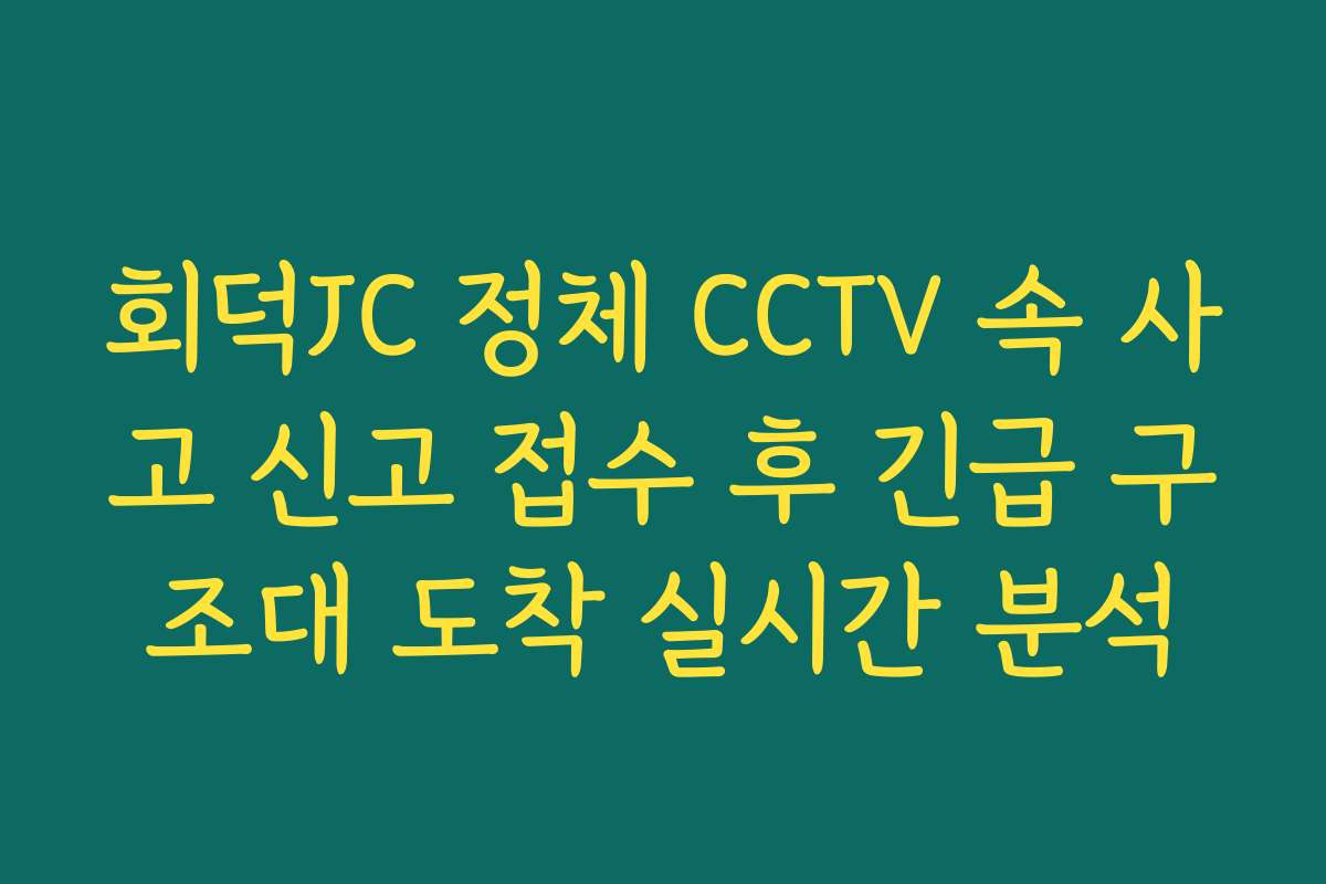 회덕JC 정체 CCTV 속 사고 신고 접수 후 긴급 구조대 도착 실시간 분석
