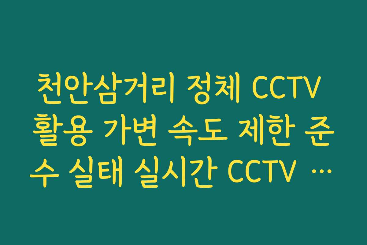 천안삼거리 정체 CCTV 활용 가변 속도 제한 준수 실태 실시간 CCTV 확인 천안삼거리 정체 CCTV 활용 가변 속도 제한 준수 실태 실시간 CCTV 확인