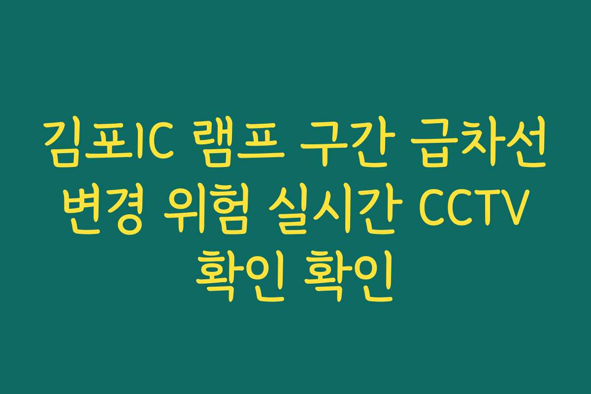 김포IC 램프 구간 급차선 변경 위험 실시간 CCTV 확인 확인 김포IC 램프 구간 급차선 변경 위험 실시간 CCTV 확인 확인