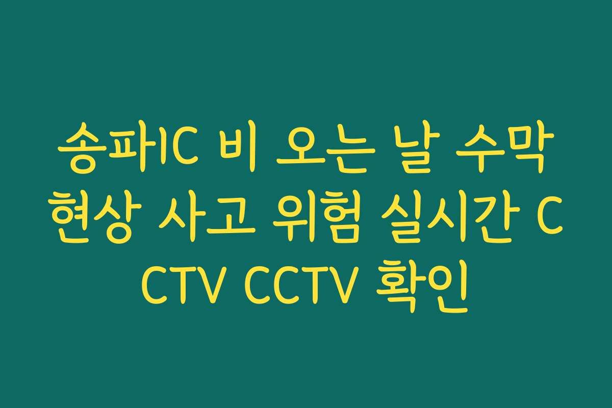 송파IC 비 오는 날 수막현상 사고 위험 실시간 CCTV CCTV 확인 송파IC 비 오는 날 수막현상 사고 위험 실시간 CCTV CCTV 확인