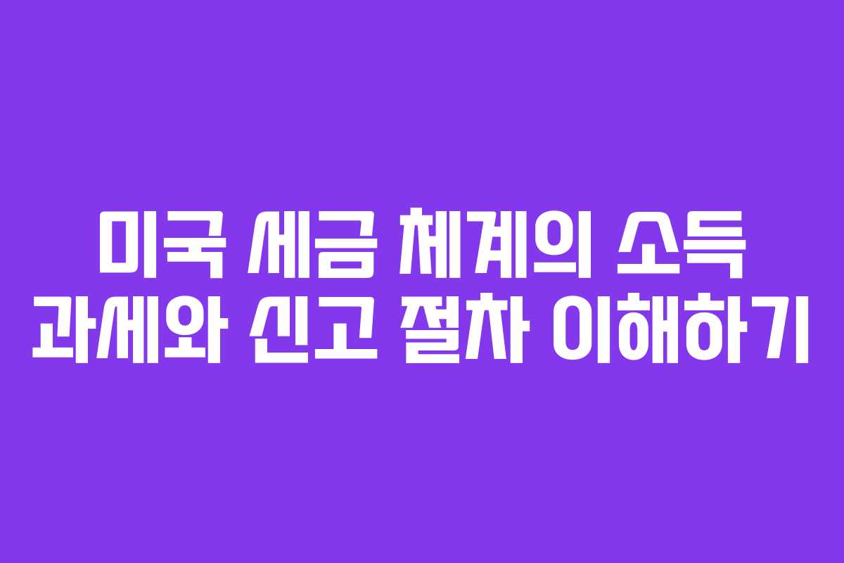 미국 세금 체계의 소득 과세와 신고 절차 이해하기