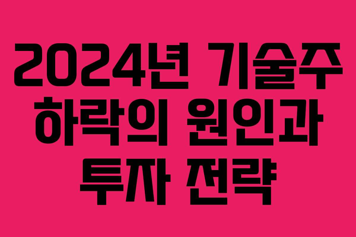 2024년 기술주 하락의 원인과 투자 전략