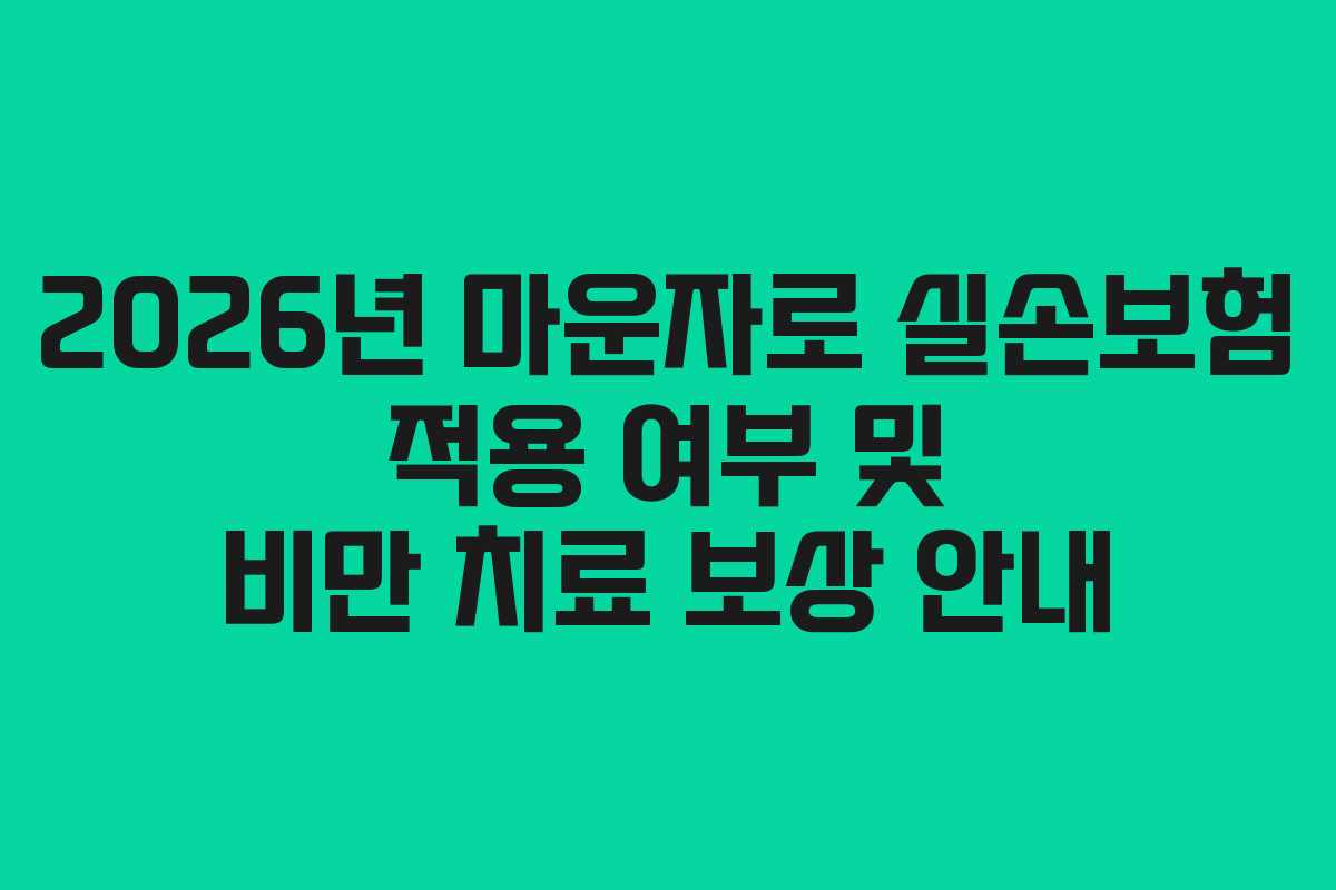 2026년 마운자로 실손보험 적용 여부 및 비만 치료 보상 안내