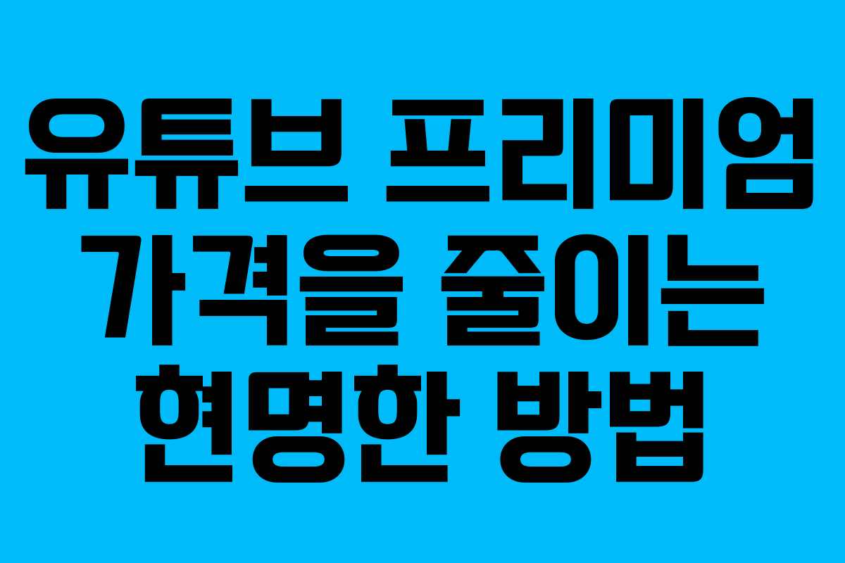 유튜브 프리미엄 가격을 줄이는 현명한 방법 유튜브 프리미엄 가격을 줄이는 현명한 방법