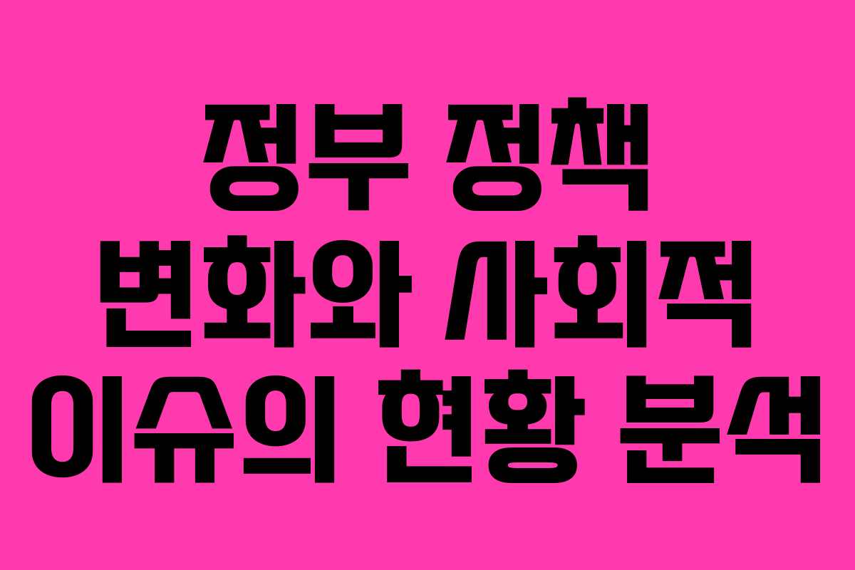 정부 정책 변화와 사회적 이슈의 현황 분석 정부 정책 변화와 사회적 이슈의 현황 분석