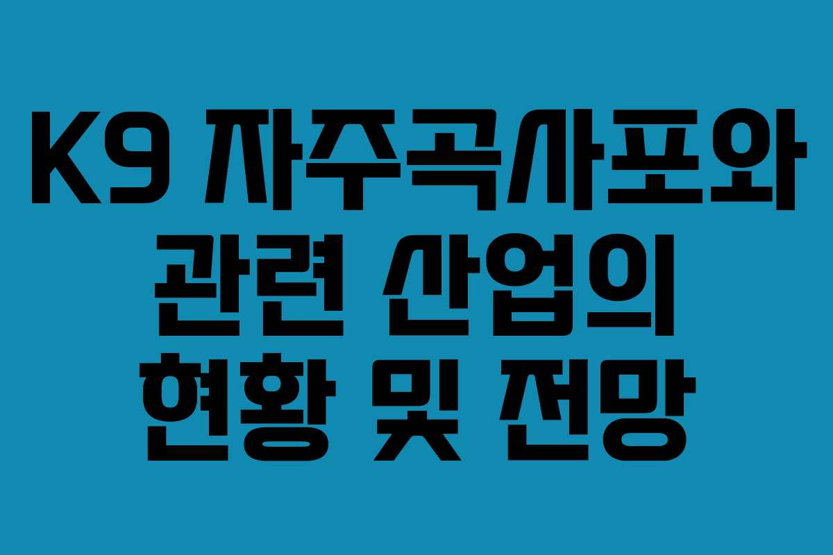 K9 자주곡사포와 관련 산업의 현황 및 전망 K9 자주곡사포와 관련 산업의 현황 및 전망
