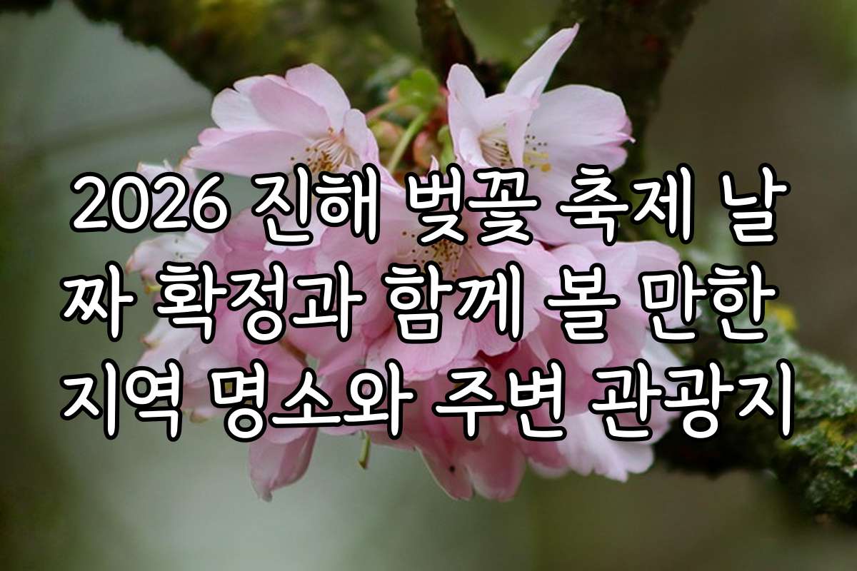 2026 진해 벚꽃 축제 날짜 확정과 함께 볼 만한 지역 명소와 주변 관광지
