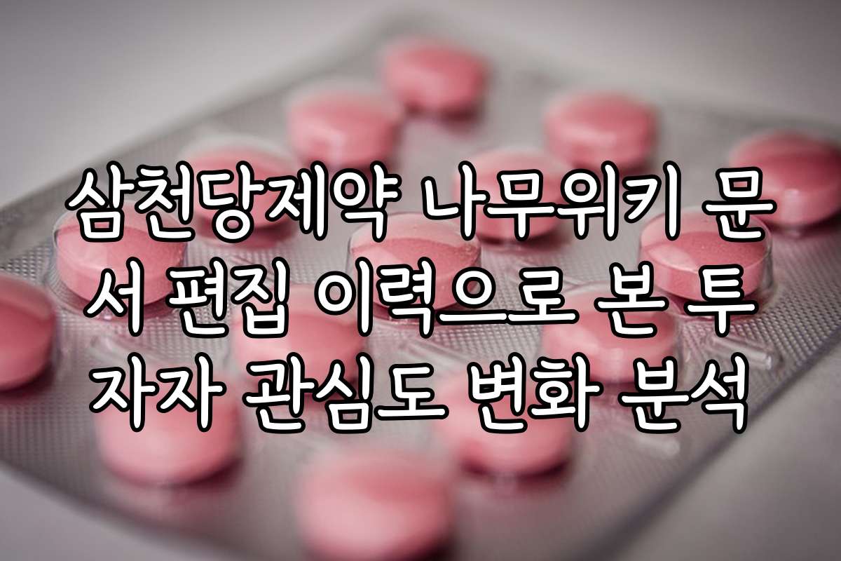 삼천당제약 나무위키 문서 편집 이력으로 본 투자자 관심도 변화 분석