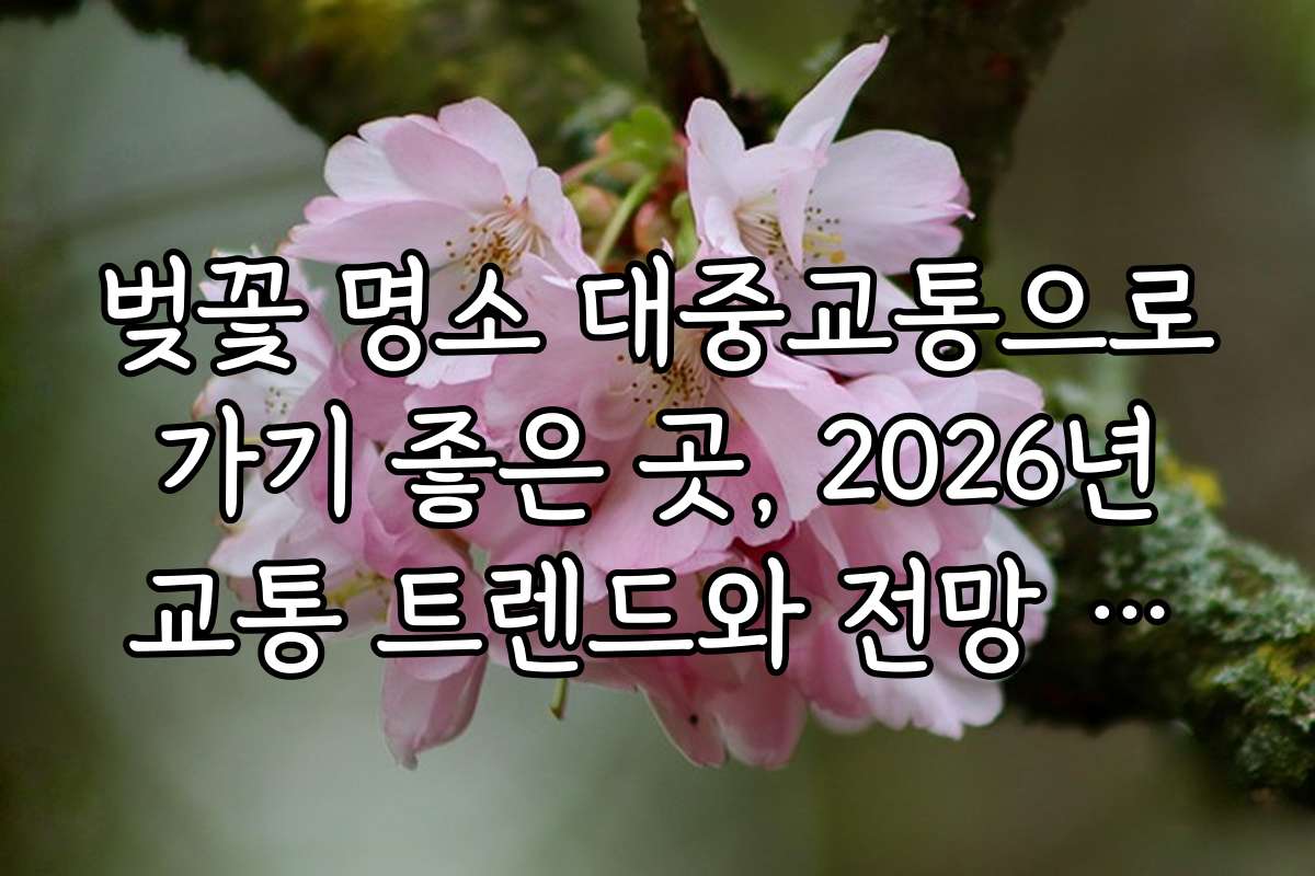 벚꽃 명소 대중교통으로 가기 좋은 곳, 2026년 교통 트렌드와 전망 분석