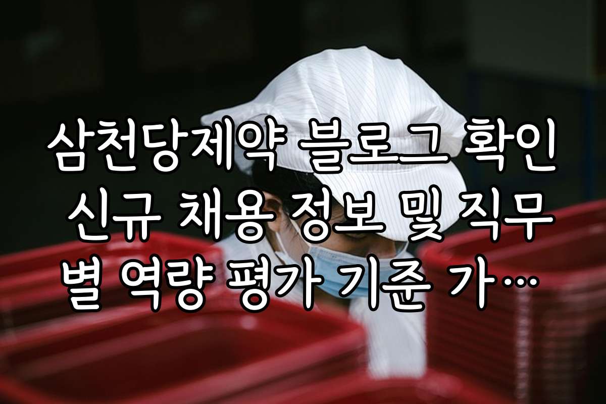 삼천당제약 블로그 확인 신규 채용 정보 및 직무별 역량 평가 기준 가이드