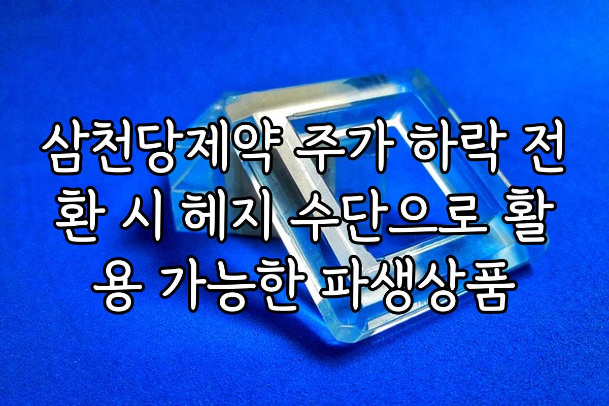 삼천당제약 주가 하락 전환 시 헤지 수단으로 활용 가능한 파생상품