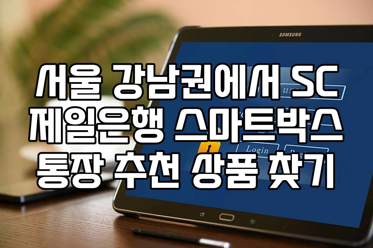 서울 강남권에서 SC제일은행 스마트박스통장 추천 상품 찾기