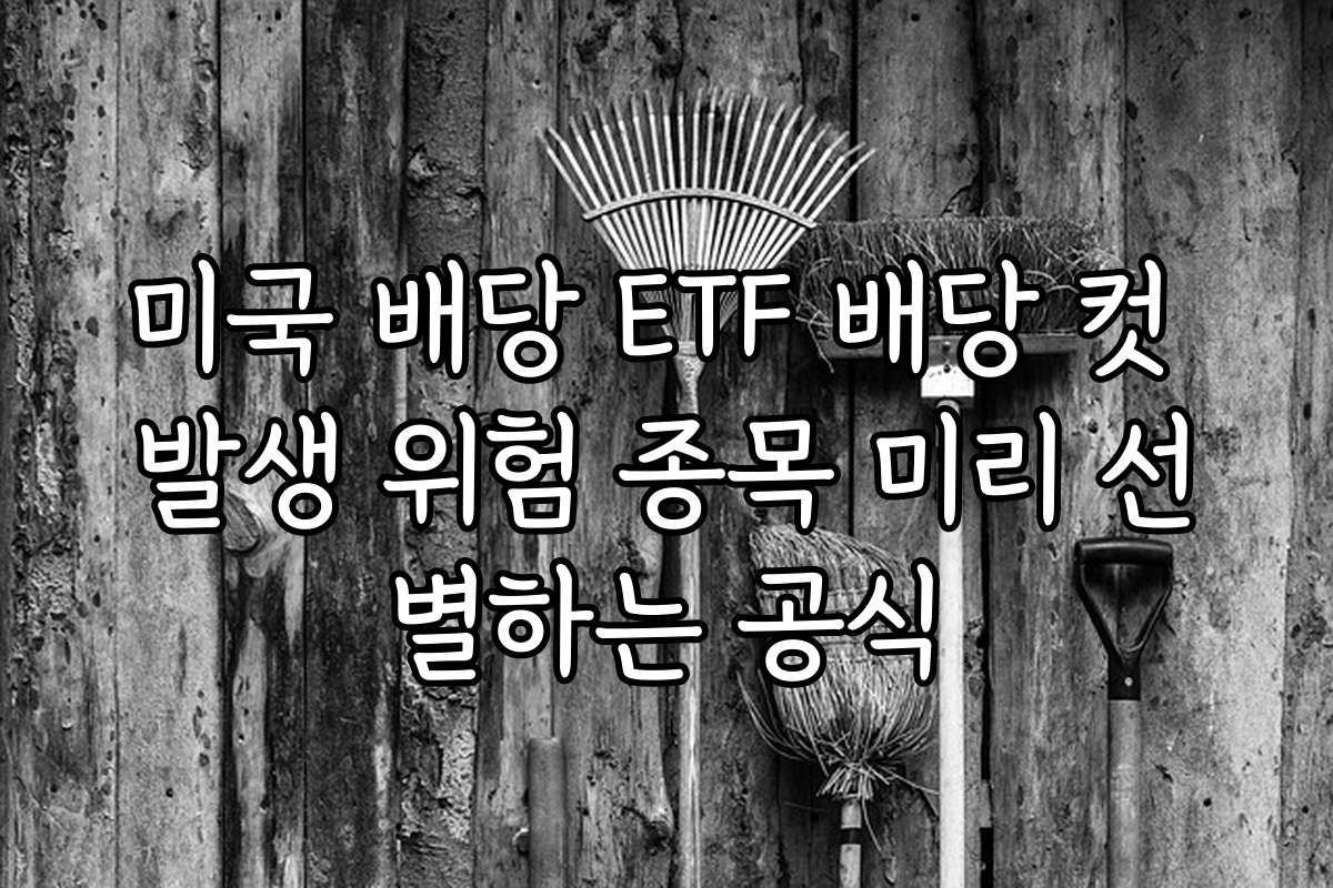 미국 배당 ETF 배당 컷 발생 위험 종목 미리 선별하는 공식