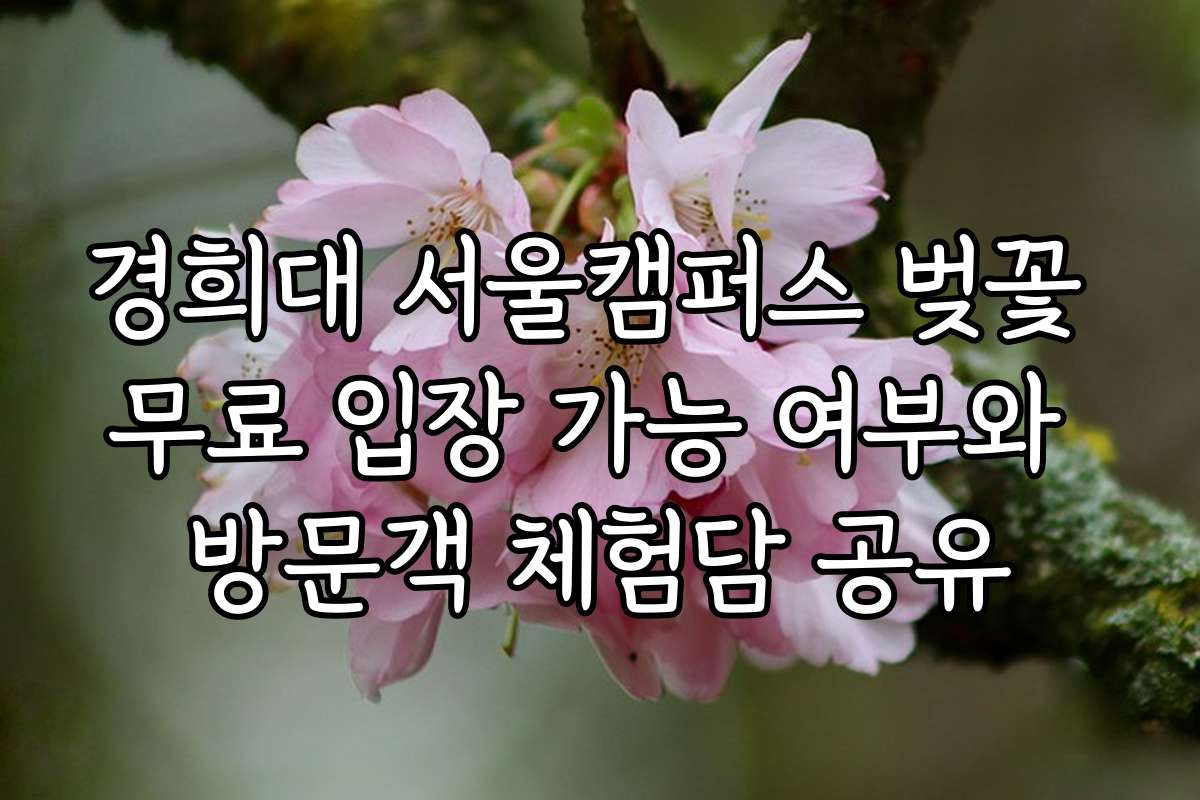 경희대 서울캠퍼스 벚꽃 무료 입장 가능 여부와 방문객 체험담 공유