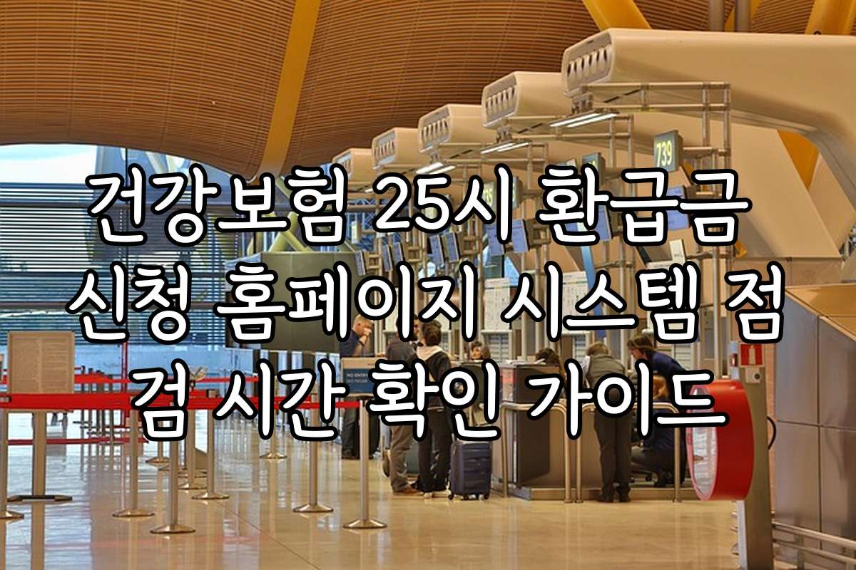 건강보험 25시 환급금 신청 홈페이지 시스템 점검 시간 확인 가이드
