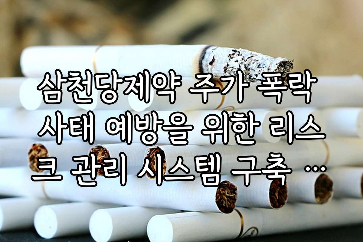 삼천당제약 주가 폭락 사태 예방을 위한 리스크 관리 시스템 구축 방법