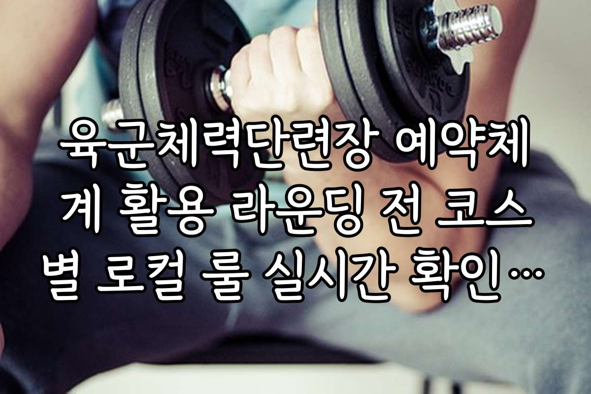 육군체력단련장 예약체계 활용 라운딩 전 코스별 로컬 룰 실시간 확인 방법