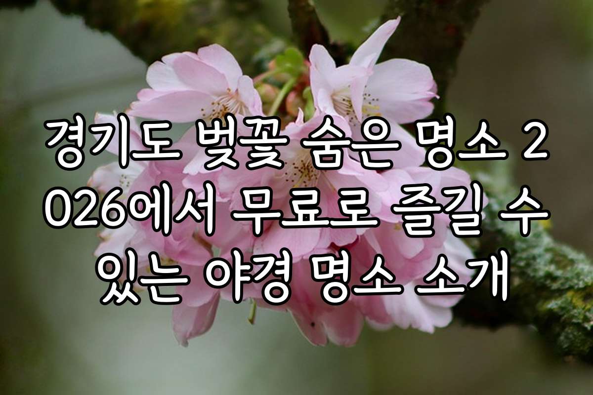 경기도 벚꽃 숨은 명소 2026에서 무료로 즐길 수 있는 야경 명소 소개