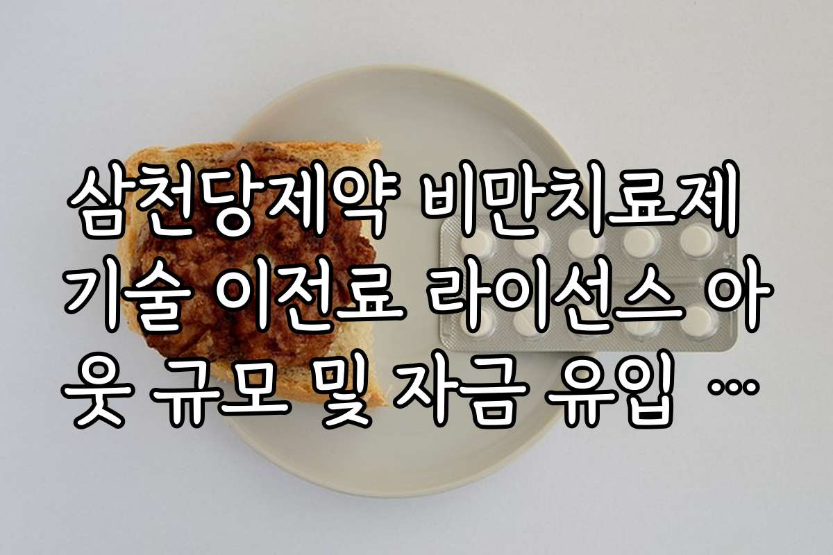 삼천당제약 비만치료제 기술 이전료 라이선스 아웃 규모 및 자금 유입 일정 정리
