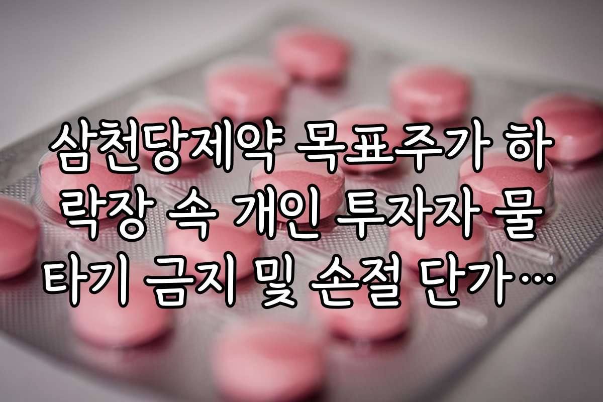 삼천당제약 목표주가 하락장 속 개인 투자자 물타기 금지 및 손절 단가 확인