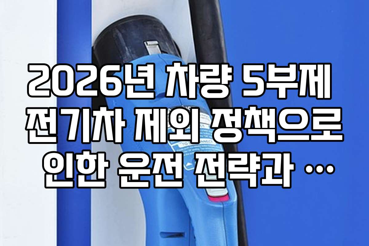 2026년 차량 5부제 전기차 제외 정책으로 인한 운전 전략과 유의사항은 무엇일까요