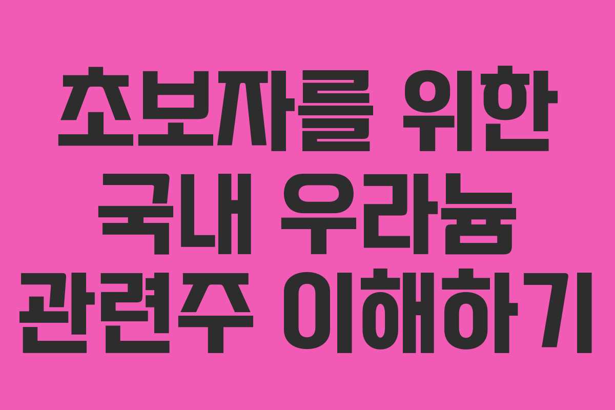 초보자를 위한 국내 우라늄 관련주 이해하기