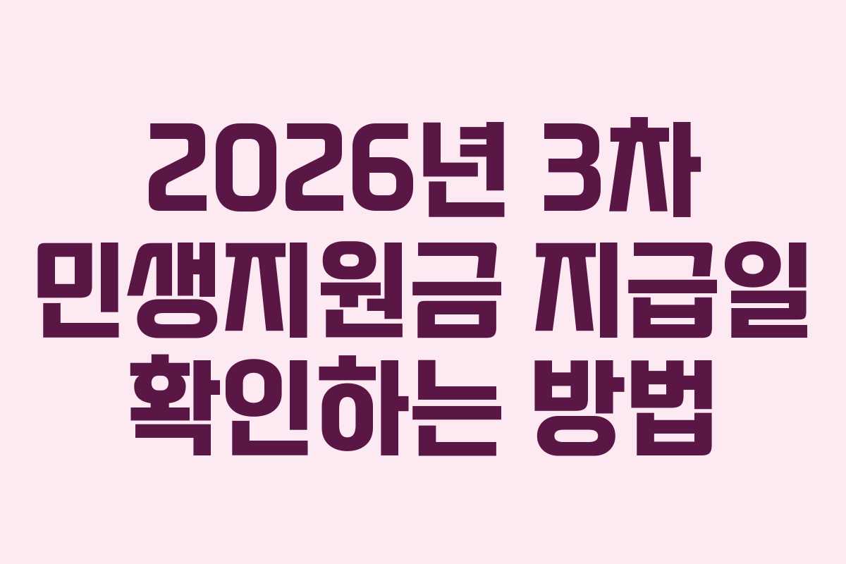 2026년 3차 민생지원금 지급일 확인하는 방법