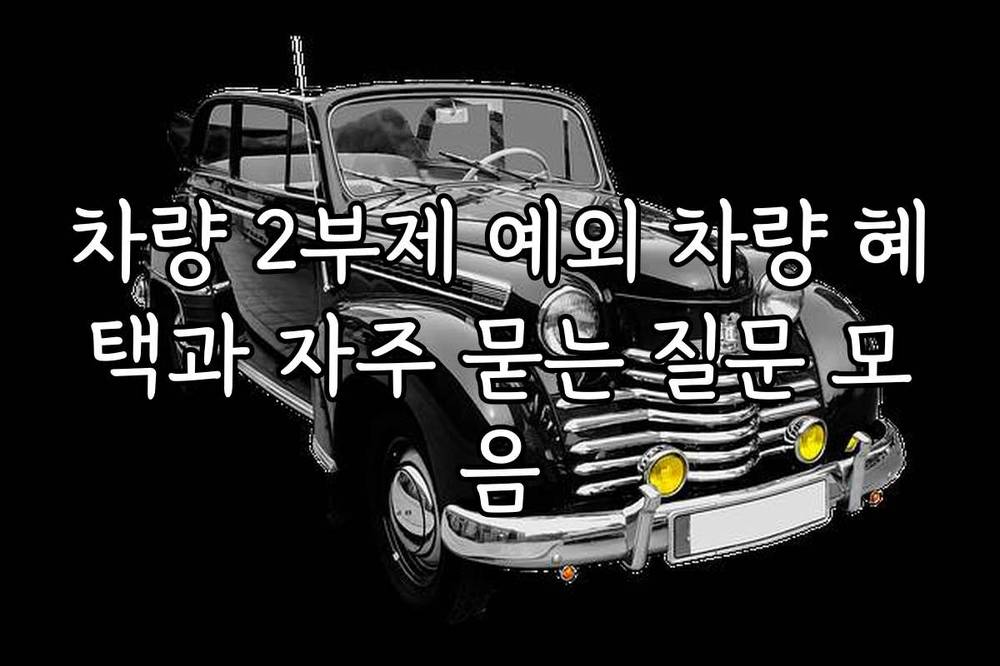 차량 2부제 예외 차량 혜택과 자주 묻는 질문 모음