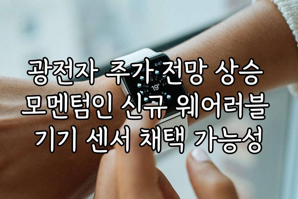 광전자 주가 전망 상승 모멘텀인 신규 웨어러블 기기 센서 채택 가능성