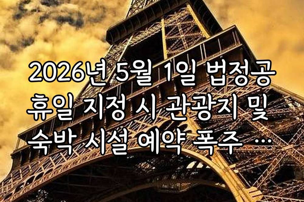2026년 5월 1일 법정공휴일 지정 시 관광지 및 숙박 시설 예약 폭주 대비법