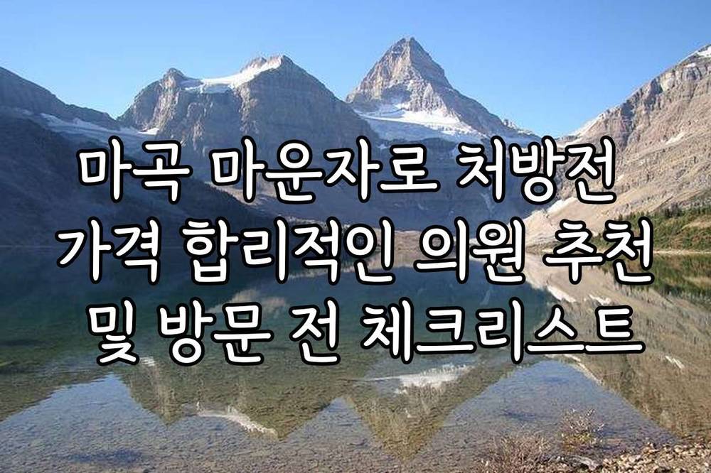 마곡 마운자로 처방전 가격 합리적인 의원 추천 및 방문 전 체크리스트