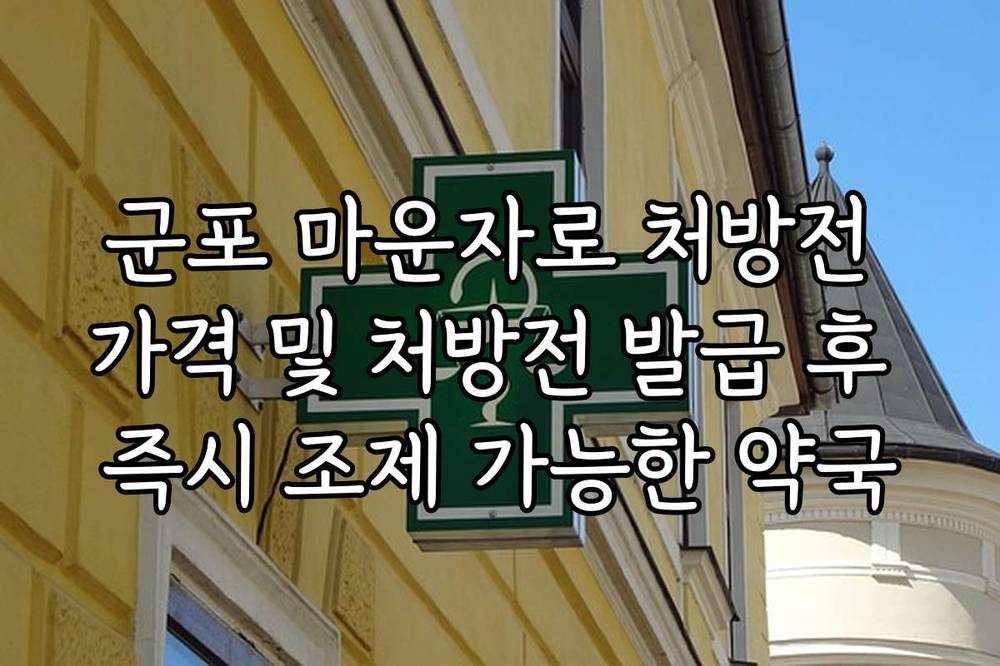군포 마운자로 처방전 가격 및 처방전 발급 후 즉시 조제 가능한 약국