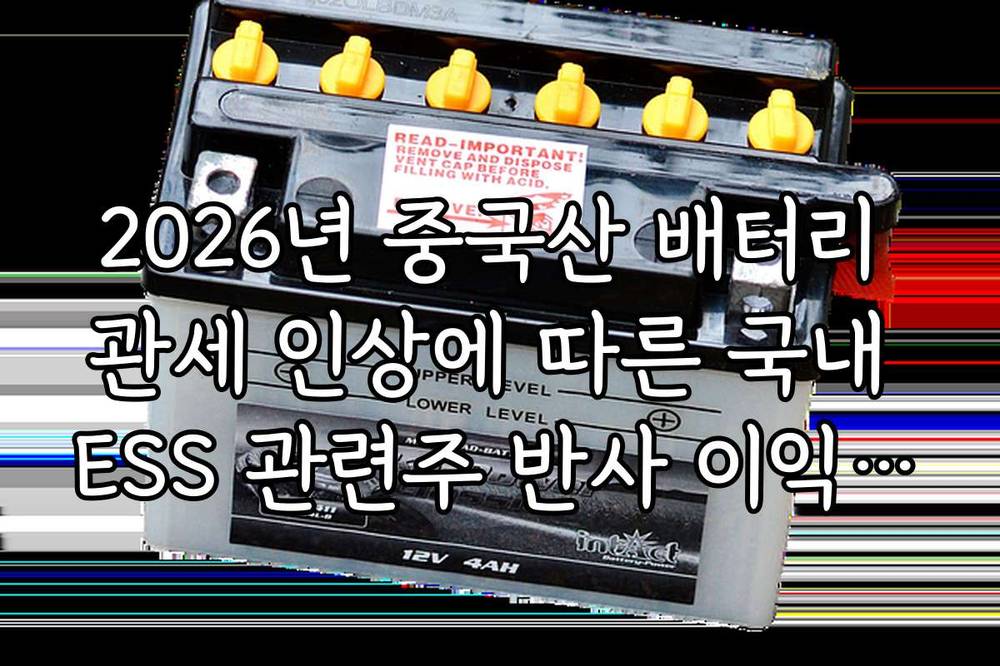 2026년 중국산 배터리 관세 인상에 따른 국내 ESS 관련주 반사 이익 분석