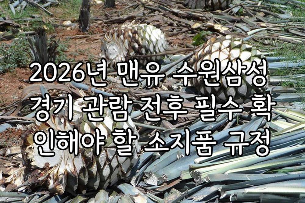 2026년 맨유 수원삼성 경기 관람 전후 필수 확인해야 할 소지품 규정